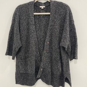GAP Black and White Knit 100% Cotton Cardigan